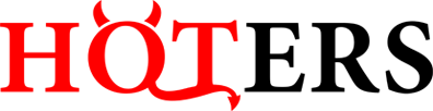 Czerwono czarne Logo serwisu hoters.pl